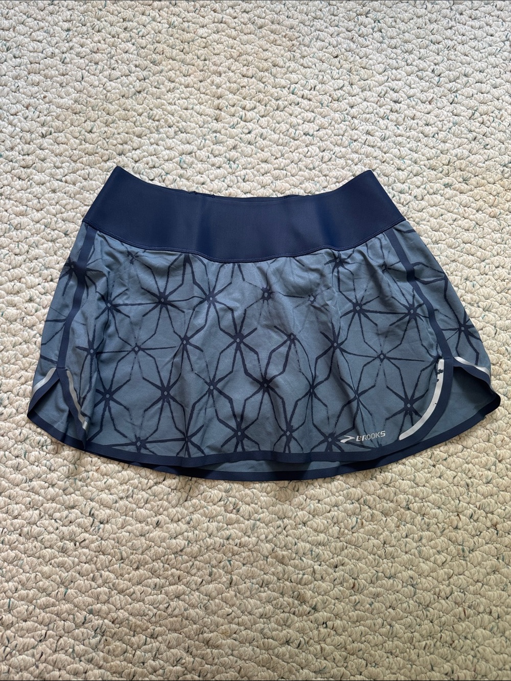 Brooks Navy Patterned Active Mini Skirt